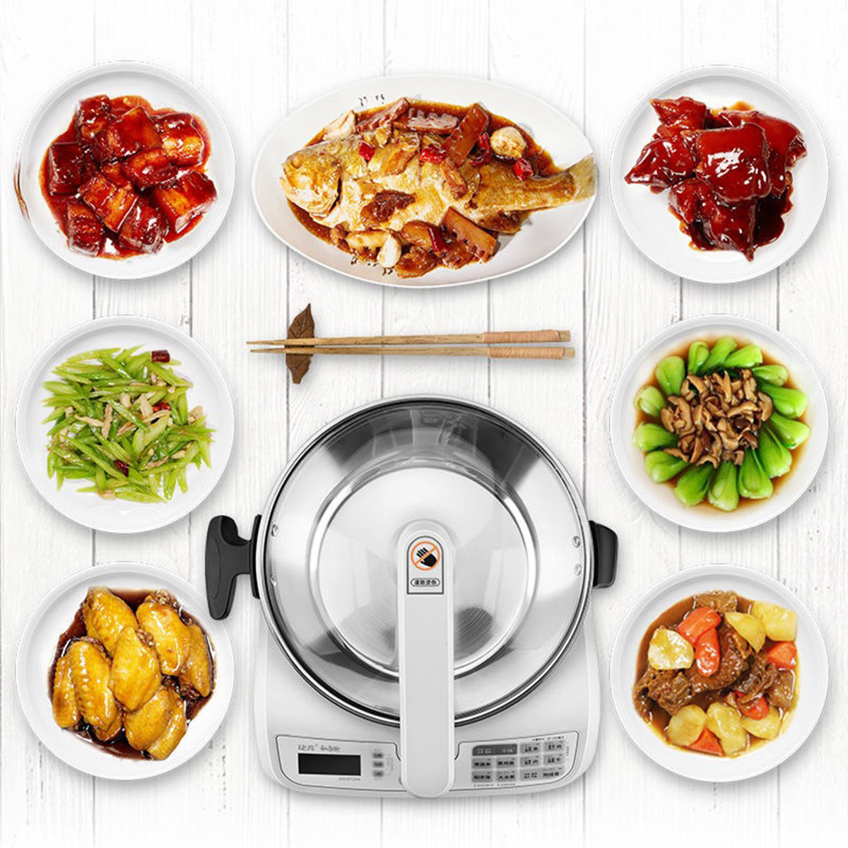 Jiesai Fully Automatic Cooking Pot Smart Electric Wok Cooking Robot Multi-Functional Lazy Household Cooking Pot for Cooking