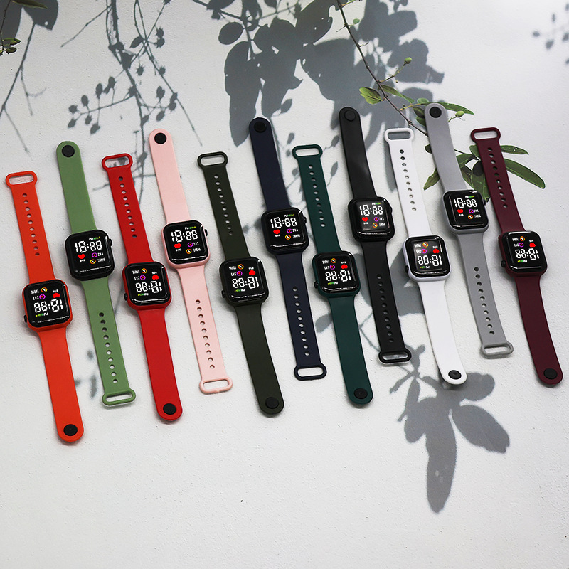 New 10086 Heart Model Square Lovers Watch Sports Model Led Digital Watch Student Digital Watch