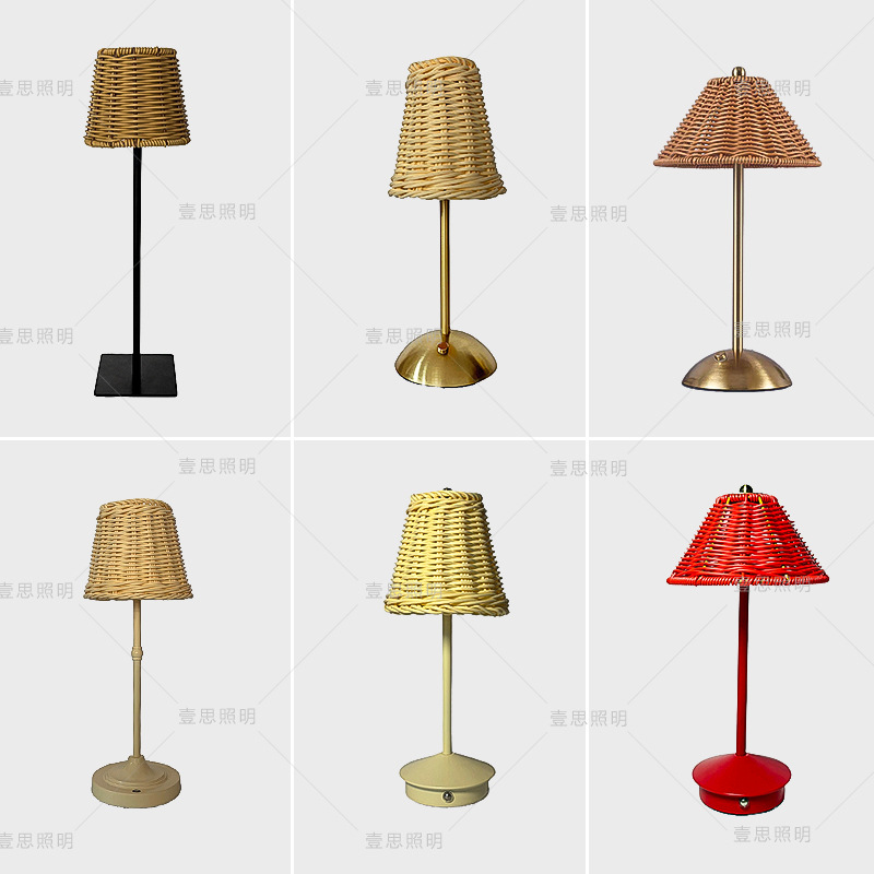 Настольная лампа Amazon с USB зарядкой, ретро, ротанговая, атмосферная, юго-восточноазиатский стиль, для гостиной, спальни, LED