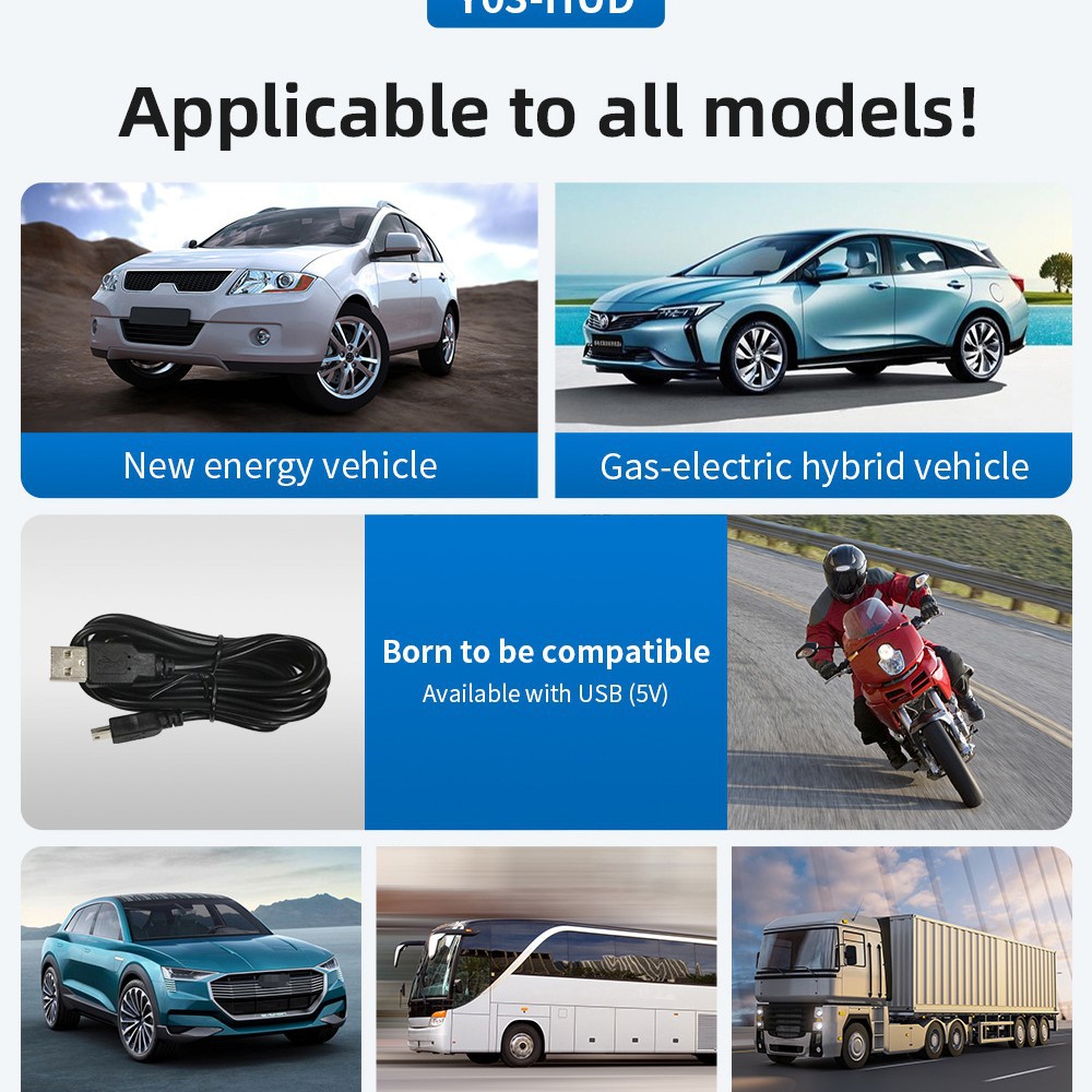 Car Head-Up Display Car Beidou Gps Speed New Energy Car Instrument Speed Flat Display Y03