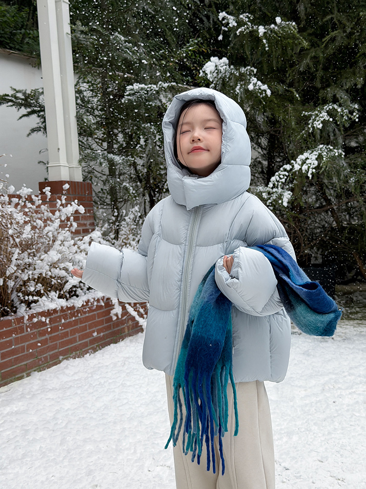 Traceable and High-Quality Down! Girls' Fashionable Thickened Lightweight Warm Anti-Shedding Cream Puff 90 White Duck down Jacket