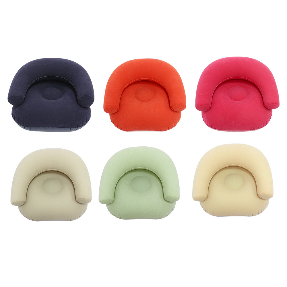 Leisure Inflatable Sofa U-Shaped Flocking with Armrests and Backrest Seats Outdoor Pvc Indoor Portable Single Inflatable Chair
