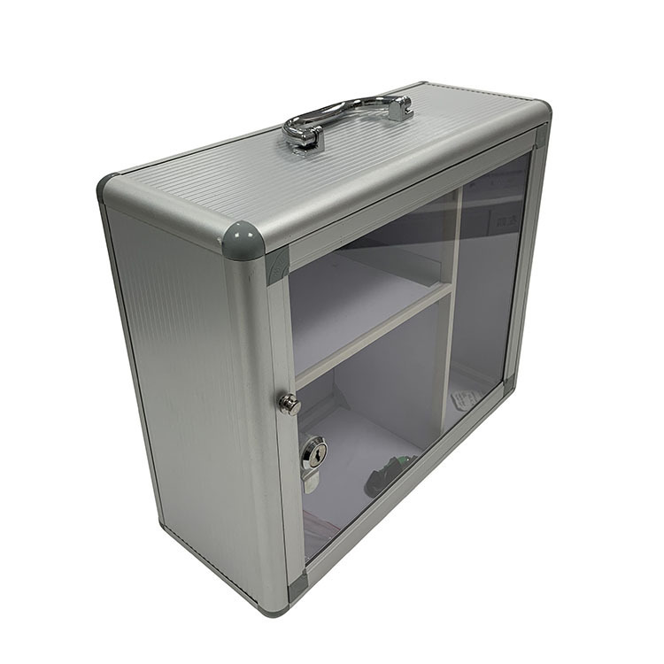 Cross-Border Aluminum Alloy First Aid Box with Lock Portable Medicine Box Household Wall-Mounted Large-Capacity Medicine Storage Box