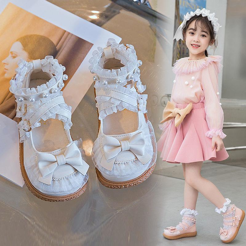 Girls' Flats Lolita Soft-Soled Princess 2025 Kidsren's Little Girls Spring New Shoes Casual Leather Shoes