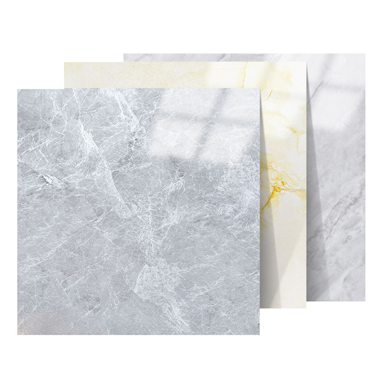【New Product Glossy Surface 80*80】Glossy Imitation Tile Floor Stickers Self-Adhesive Floor Stickers Pvc Marble Floor Stickers