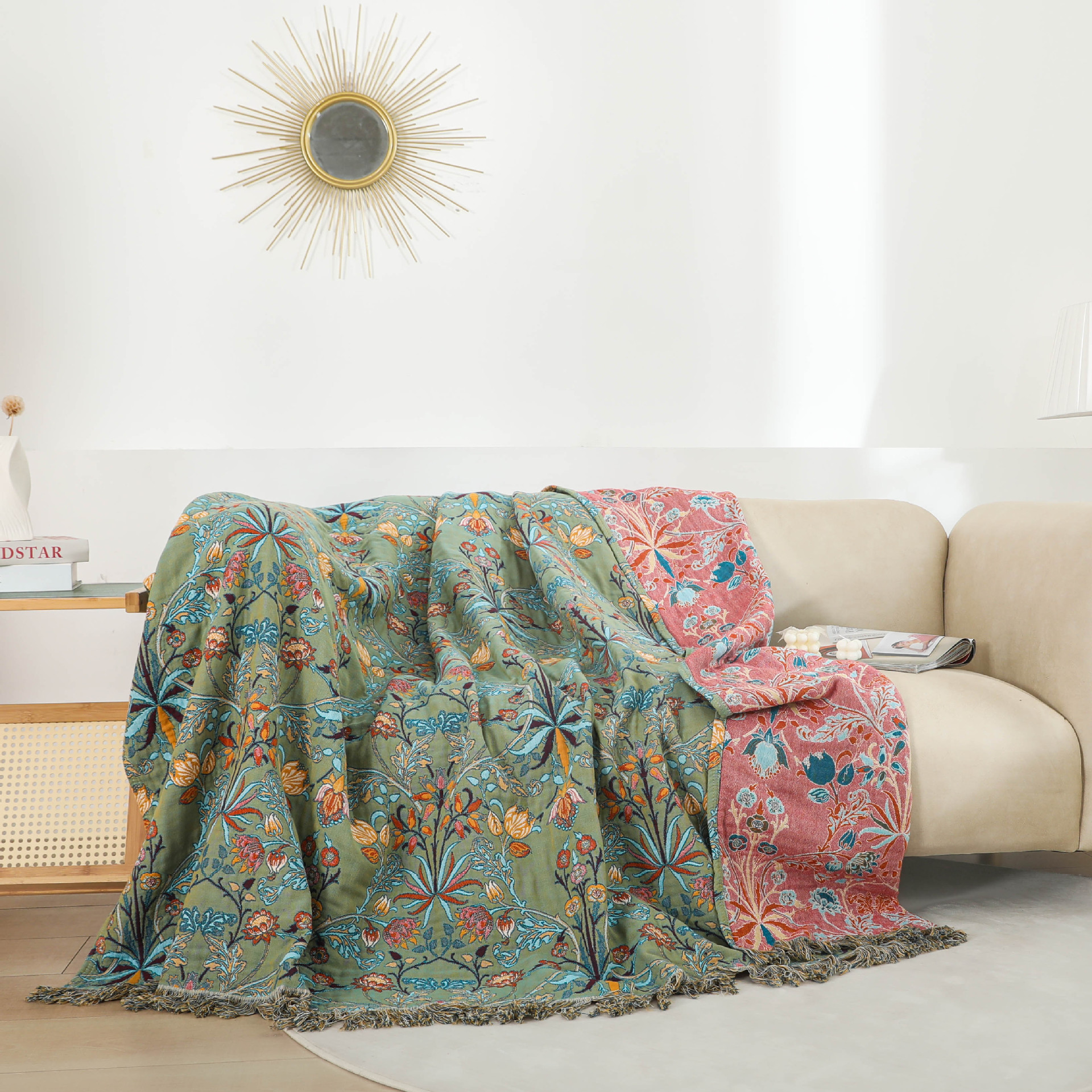 Green Plum Yuyu Pure Cotton Gauze Towel Quilt Towel Blanket Single and Double Cotton Sofa Air-Conditioned Quilt Blanket Lunch Break Blanket