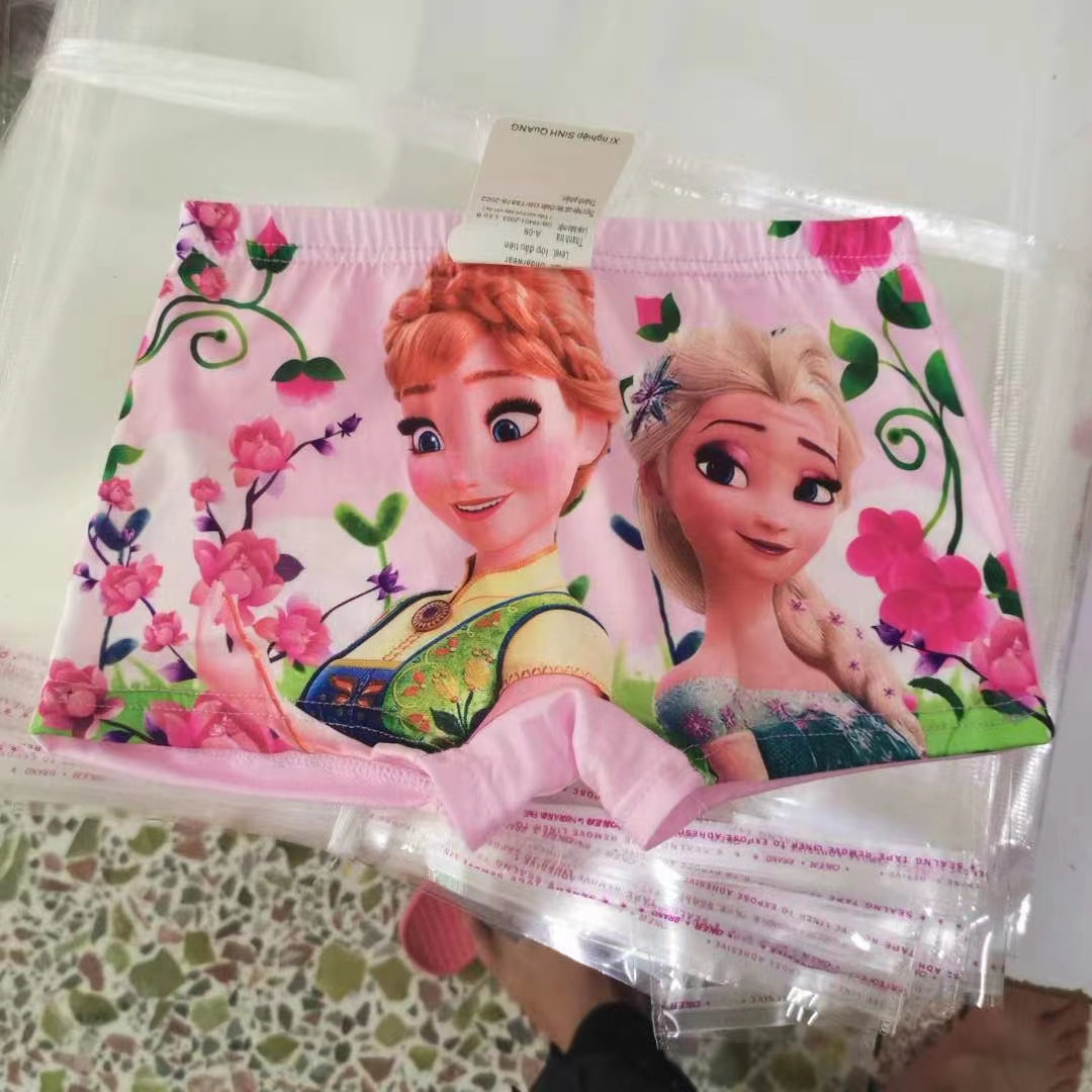 Factory direct cartoon children's boys underwear four boxers milk silk small children spider figure girl