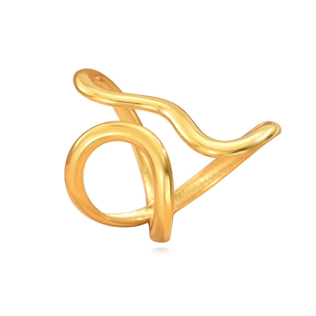 Minimalist Irregular Line Stainless Steel Open Ring for Women, Niche Stackable Index Finger Ring Accessory