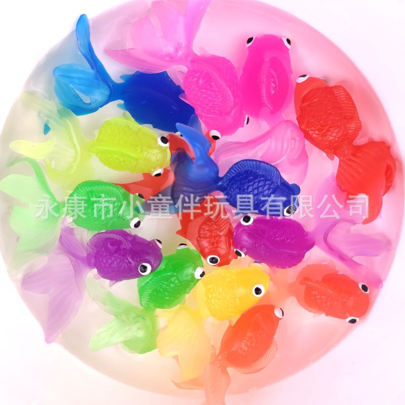 Tpr Soft Rubber Simulated Goldfish 5cm Transparent Environmentally Friendly Floating Small Goldfish Marine Animal Kidsren's Fishing Toy