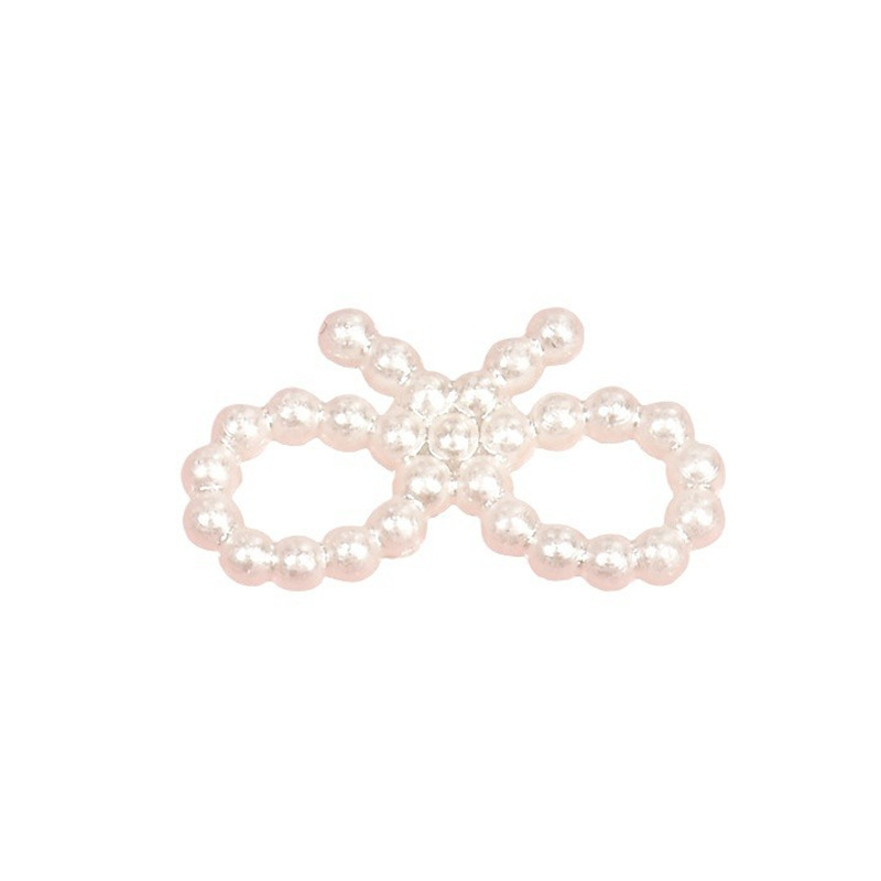 ABS hollow imitation pearl bow five-pointed star love moon hairpin headdress manicure phone case accessories material