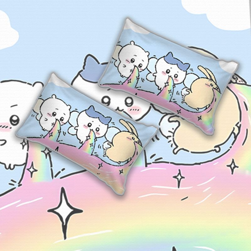 Наволочка для подушки из льняного шелка Chiikawa, печать для детей, размер 48x74 см