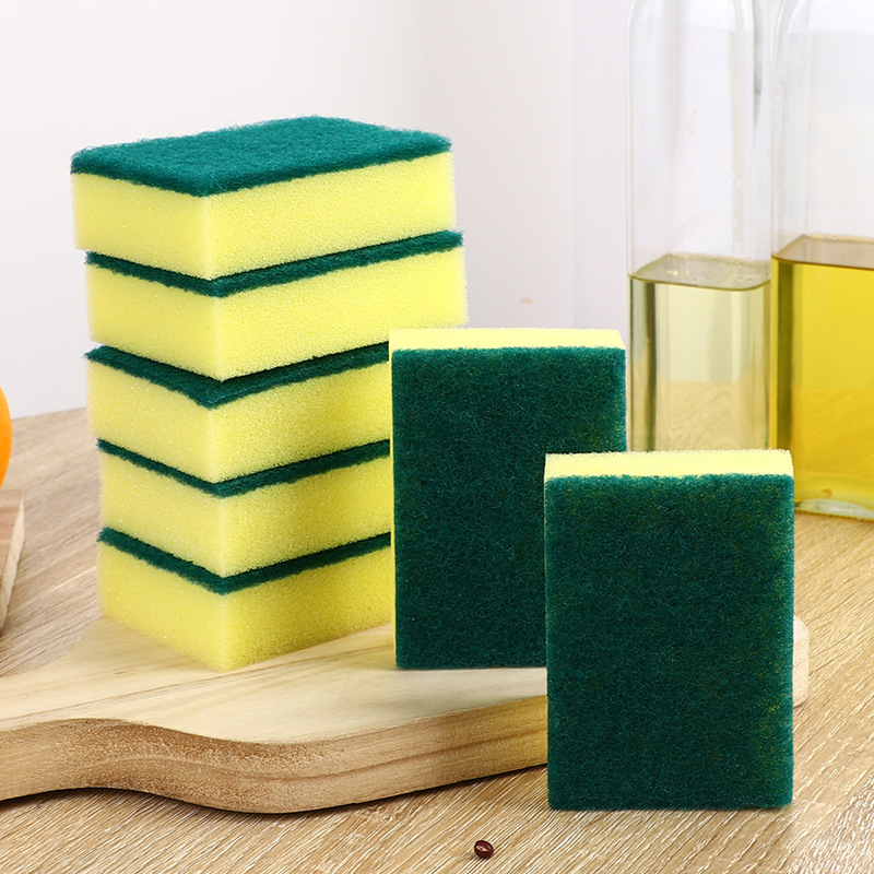 Factory spot kitchen housework cleaning sponge scrub pot dishwashing sponge double-sided Decontamination sponge scouring pad wholesale