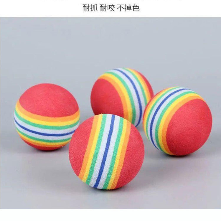 Manufacturer's Ready-Made Eva Foam Rainbow Ball, Colorful Micro-Elastic Scratching and Biting Cat, Silent Ball, Eva Cat and Dog Toy Ball
