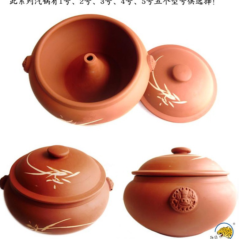 Yunnan Jianshui Red Pottery Purple Sand Steam Pot Household Ceramic Soup Bottom Pot Steam Pot Chicken Steam Pot Spot Wholesale