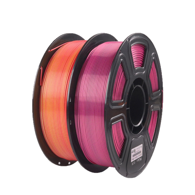 3D Printing Filament Silk Pla Silk Dual-Color Three-Color 1.75mm Ningmei Technology Gradient Compatible with Tuozhu Farm