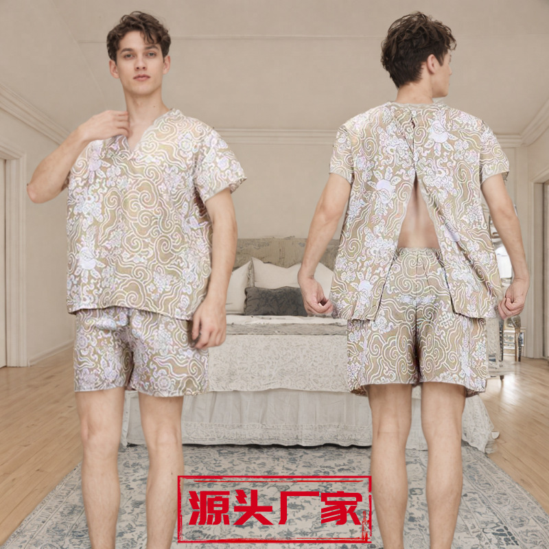 Open Back Sweat Clothes Women's Brand New Disposable Bath Clothes Men's Massage Massage Therapy Clothes Spa Hotel Foot Bath Soup Spring