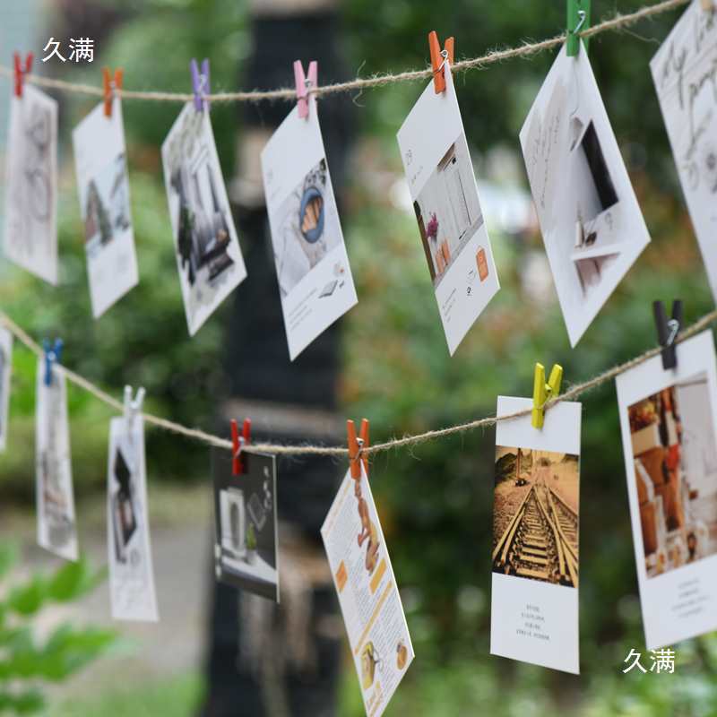 Hemp Rope Wooden Clip Creative Log Decorative Clip Photo Clip Towel Clip Clothes Bed Sheets Clip Storage Clip