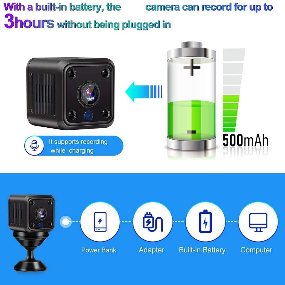 X6 Small Square Cross-Border Pet Camera 1080P Night Vision Wireless Wifi Home Security Surveillance Camera Smart