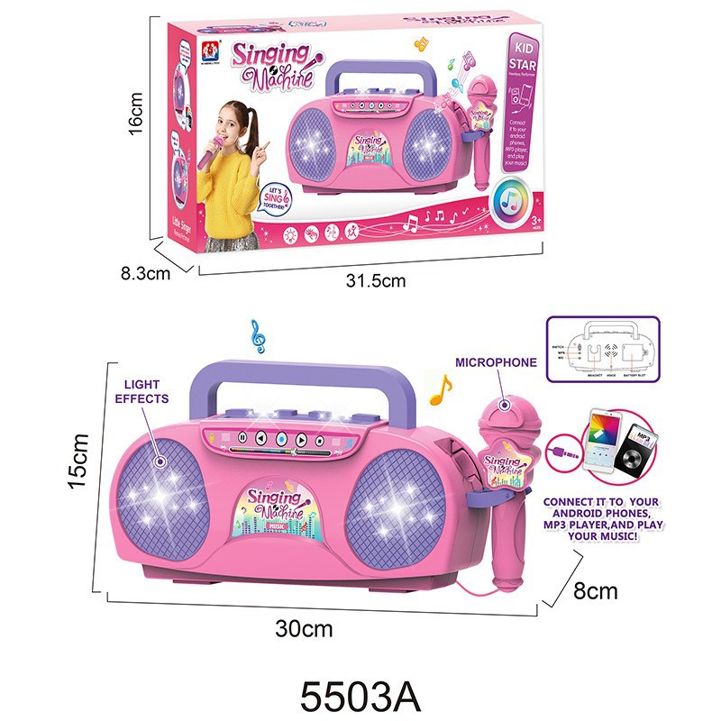 Foreign Trade Kidsren's Microphone Toy Cool Light Music Boy and Girl Microphone Amazon Singing Machine Toy 3