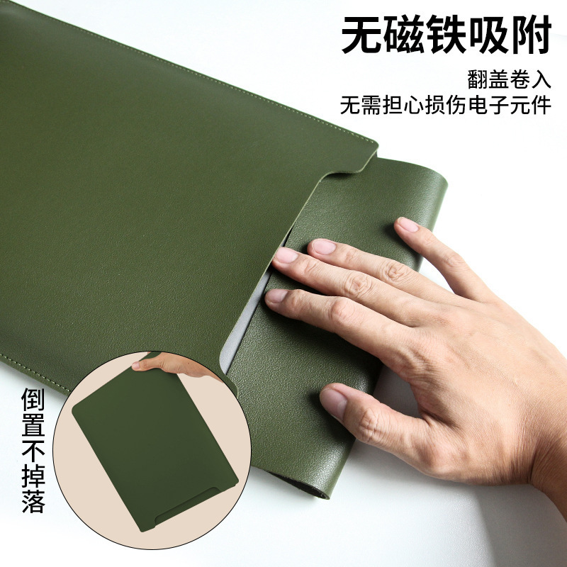 Laptop Sleeve Suitable for Apple, Huawei, Lenovo, Asus Non-Magnetic Buckle Computer Bag Waterproof Pu Protective Cover
