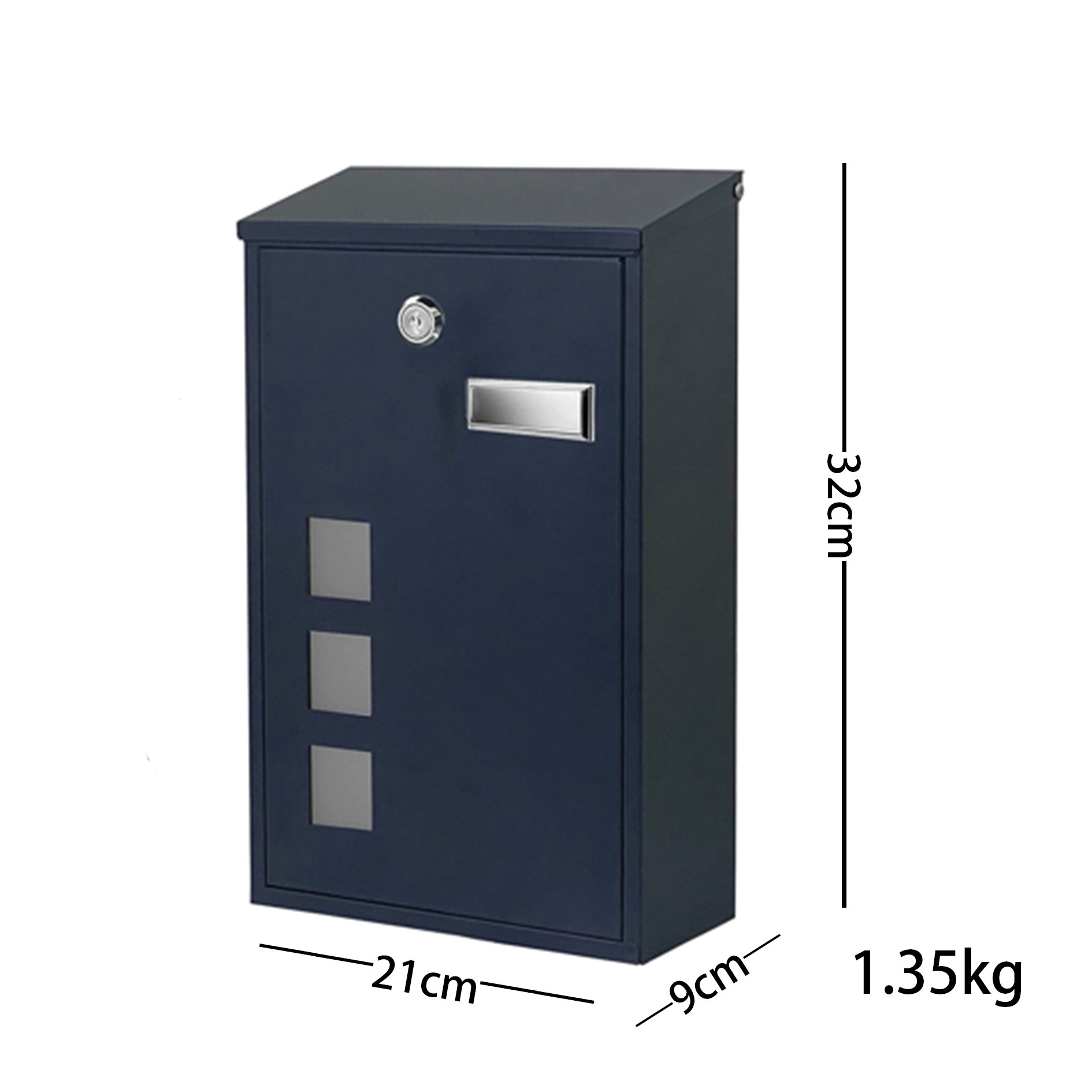 Trendy European and American Outdoor Cross-Border Wall-Mounted Copper Lockable Mailbox with Observation Window, Easy to Install and Store Letters