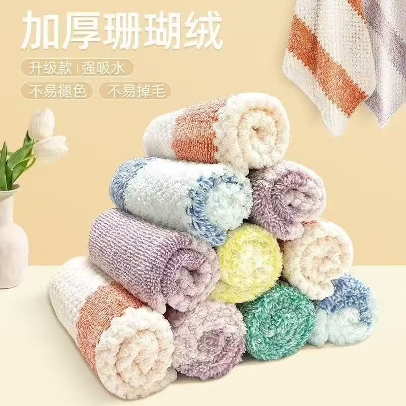 New European Flower Rag, Non-Stick, Oil-Free, Lint-Free, Table and Dishwashing Rag, Thickened Water-Absorbent Decontamination Scouring Pad
