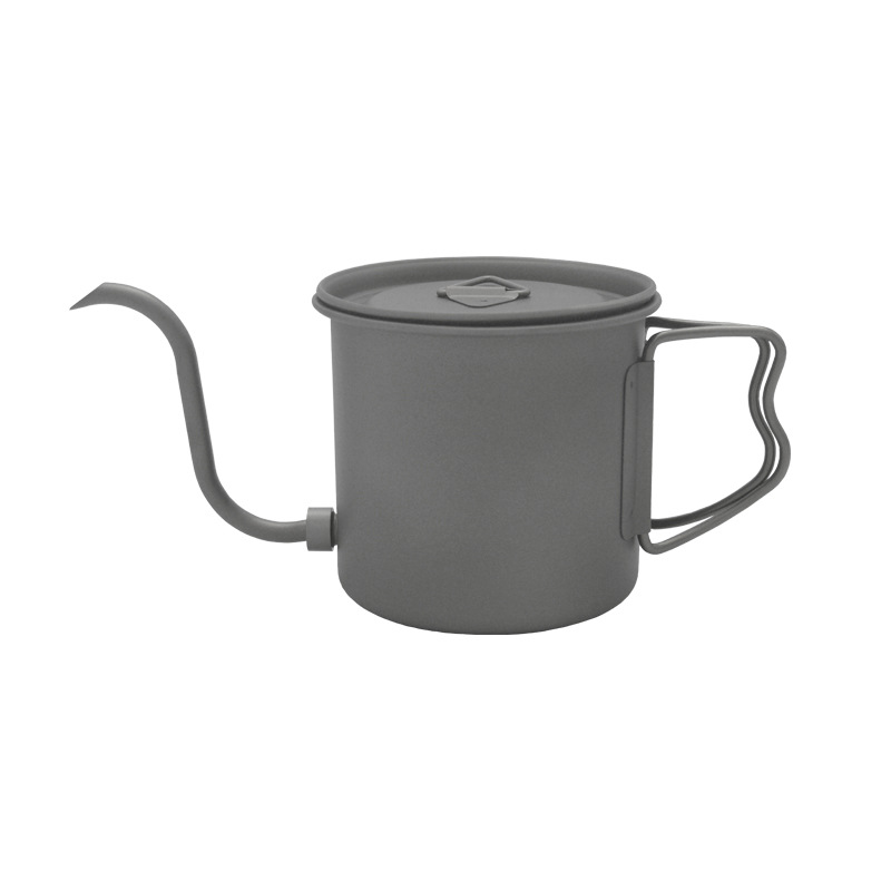 Кофейная кастрюля из чистого титана, складная, с длинным и тонким носиком, для домашнего и уличного использования, съемный носик