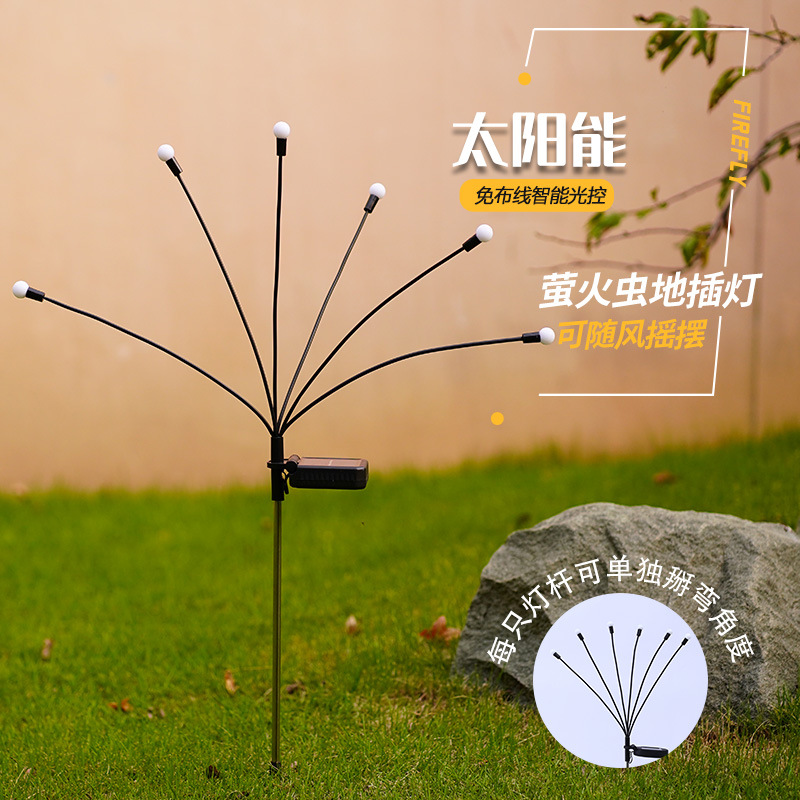 Солнечная светодиодная лампа для газона, водонепроницаемая, для сада и кемпинга
