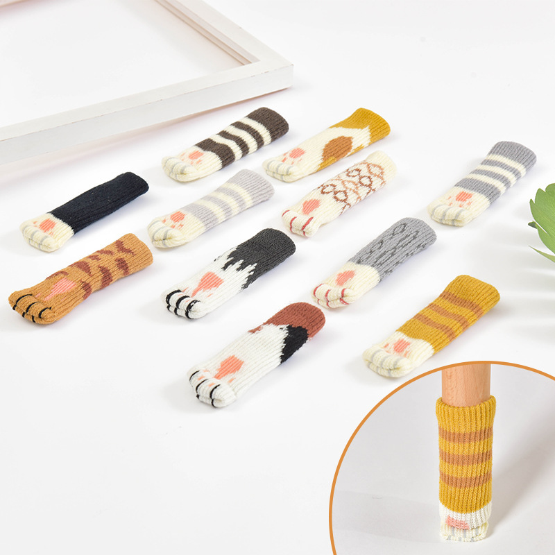 Накладки на ножки стола и стульев из трикотажной шерсти, защитные накладки для дверных ручек, противоударные, износостойкие, силиконовые