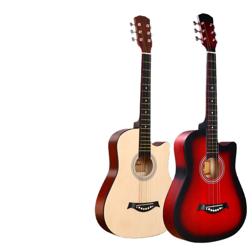 Guitar Wholesale Cross-Border 38inch Large Quantity in Stock 41inch Wholesale Folk Acoustic Guitar Folk Hollow-Out Guitar Instrument