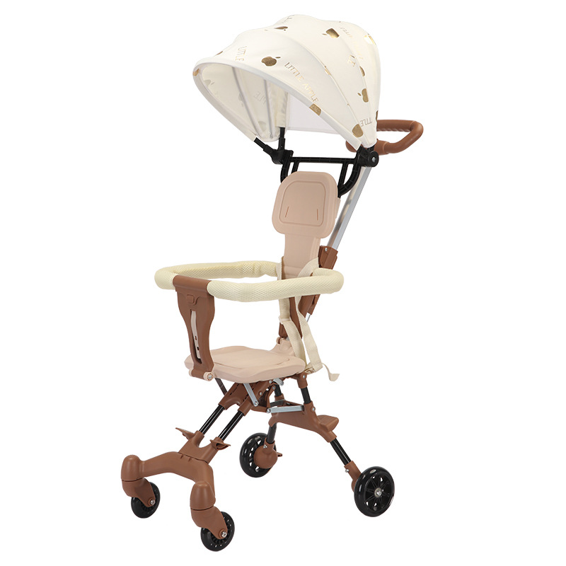 2025 Douyin Cross-border Hot Selling Baby Stroller Baby Walking Artifact Baby Stroller One-button Foldable Two-way Sitting