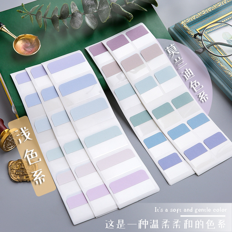 Morandi Index Label Sticker Post-it Note Marker Paper Student Color Fluorescent Bookmark Paper Lead Sticker