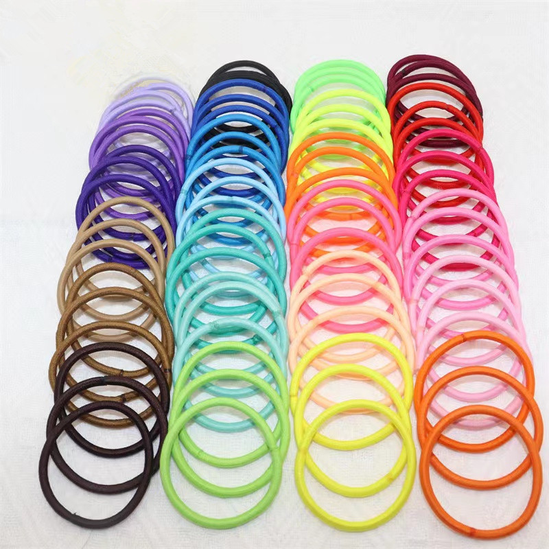 Cross-Border Labelable Seamless Hair Rope High Elastic Leather Rubber Band Headband Hair Accessories Hair Band Head Flower Wholesale Internet Celebrity Belt