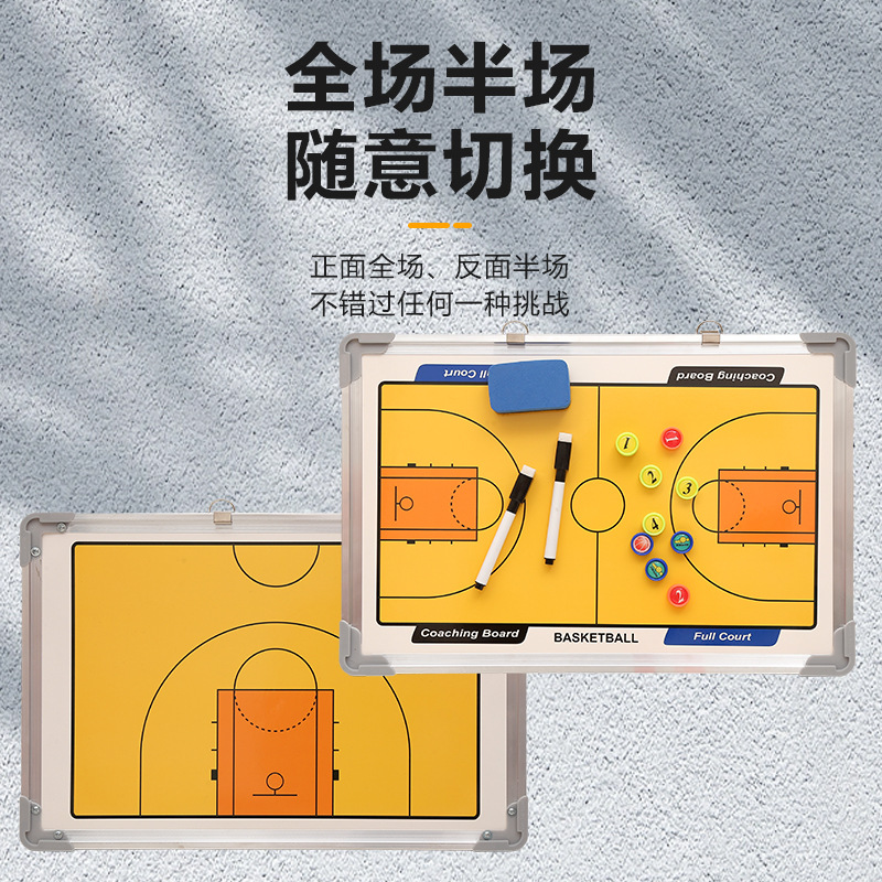Colorful Aluminum Alloy Border Magnetic Teaching Basketball Tactical Board Wall Mounted Competition Training Coach Sand Table Teaching Board