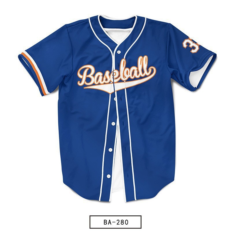 Cross-Border Export Baseball Uniform Short-Sleeved Custom 3D Digital Printing Sublimation Top Men's American Baseball Uniform Cardigan