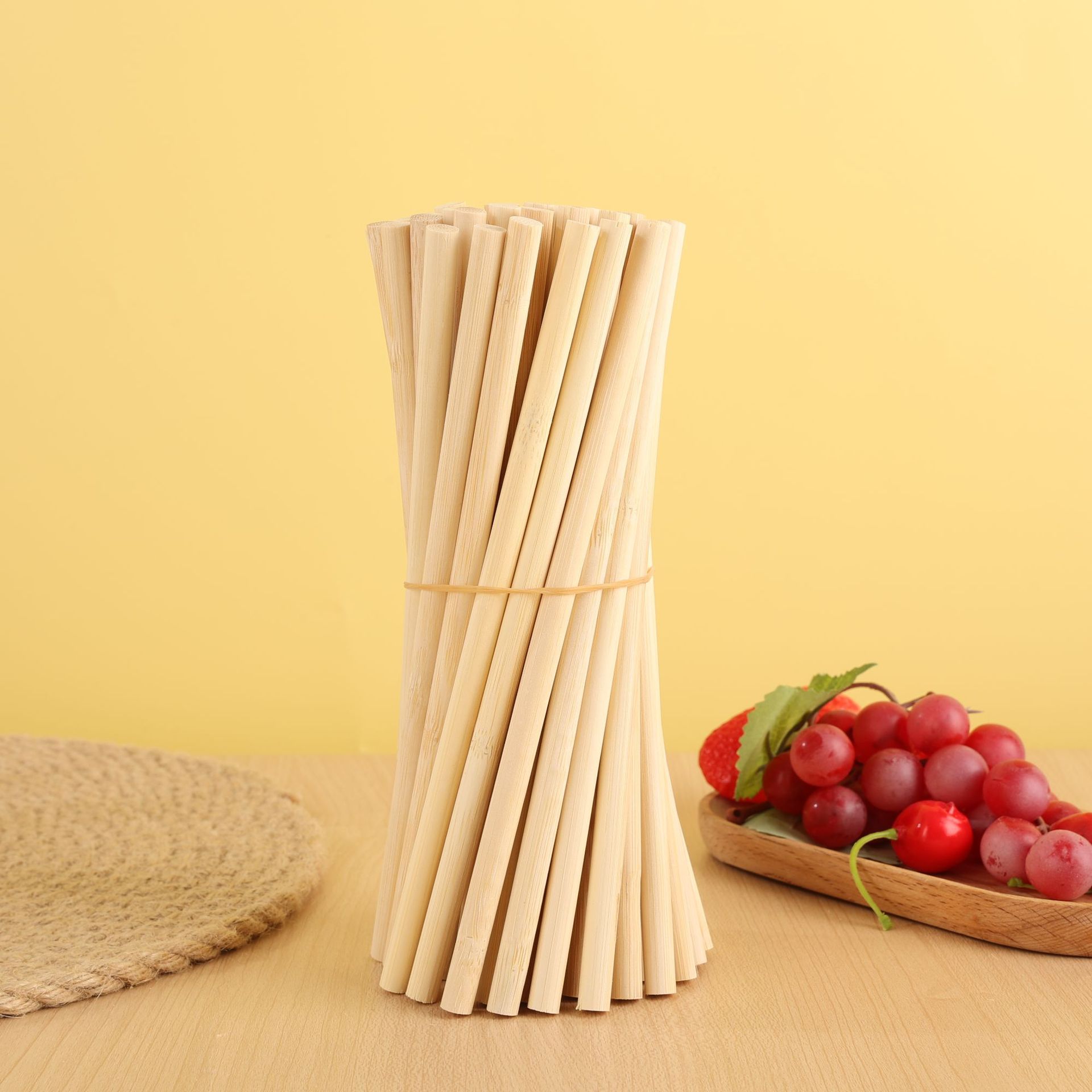 2mm-10mm round bamboo stick handmade diy material flat head wooden stick ball fan handle lantern Rod wig stick round bamboo stick