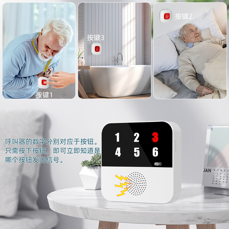 Tuya Wifi Smart Elderly Emergency Caller Sos Emergency Help Button Alarm Host One-Touch Help