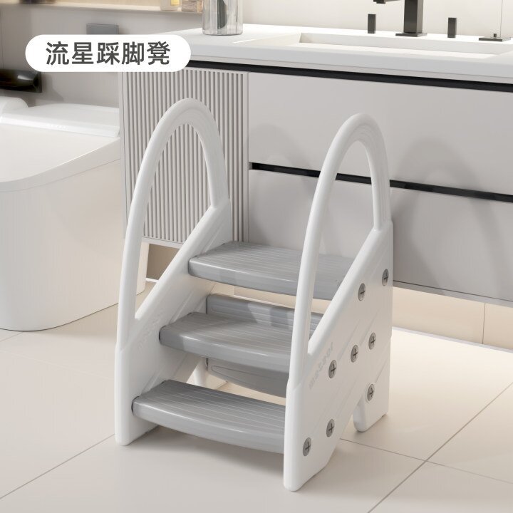 Manlong Safety Handrail Three-Tier Stool and Protective Hug-Style Learning Tower and Peanut-Shaped Telescopic Step Stool