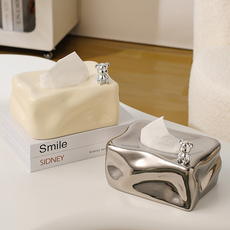 Креативная ледниковая керамическая коробка для салфеток домашнего декора для гостиной кофейного стола настольная коробка для бумаги легкая роскошь передовой нишевый дизайн