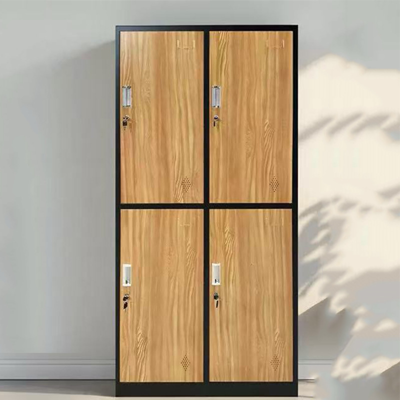 Steel Wood Grain Locker Student Dormitory Storage Cabinet Employee Dormitory Iron Locker Financial Voucher File Cabinet
