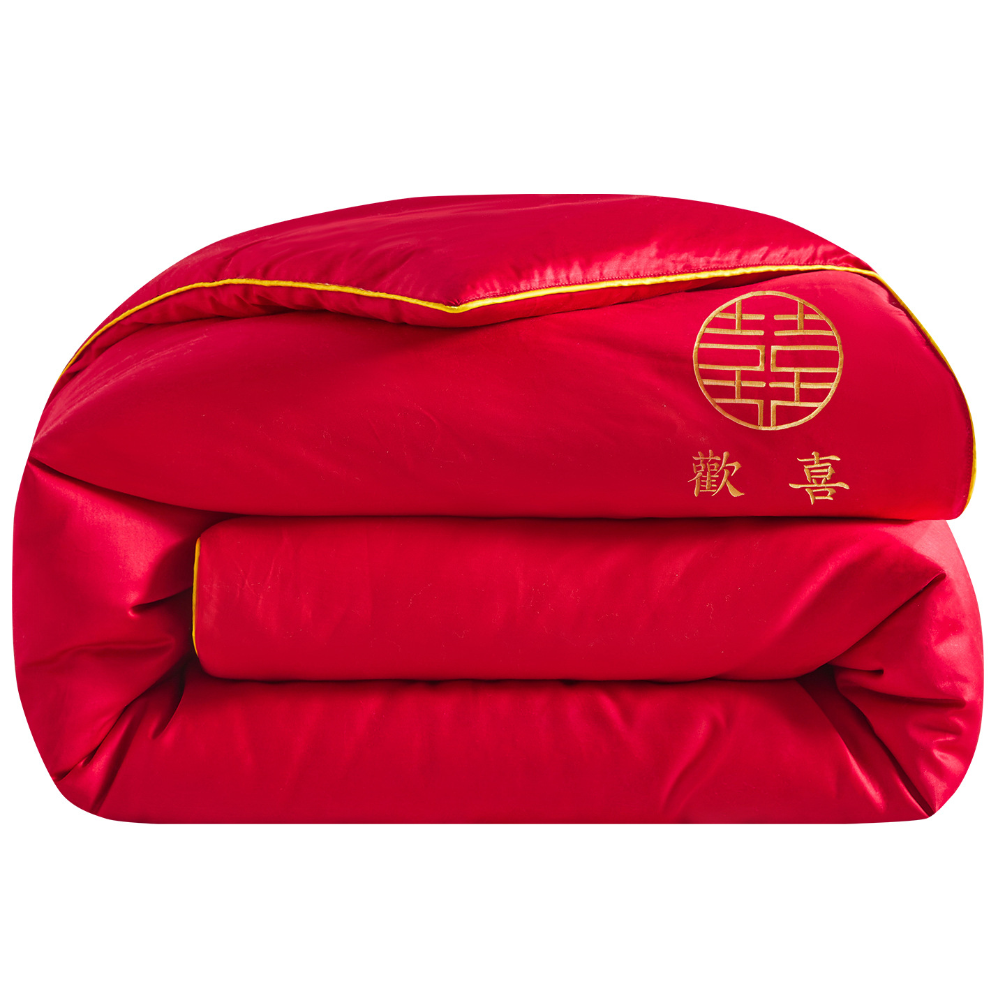 New Chinese-Style Light Luxury Wedding Soybean Quilt with High-End Embroidery for Wedding Dowry, Large Red Quilt Core