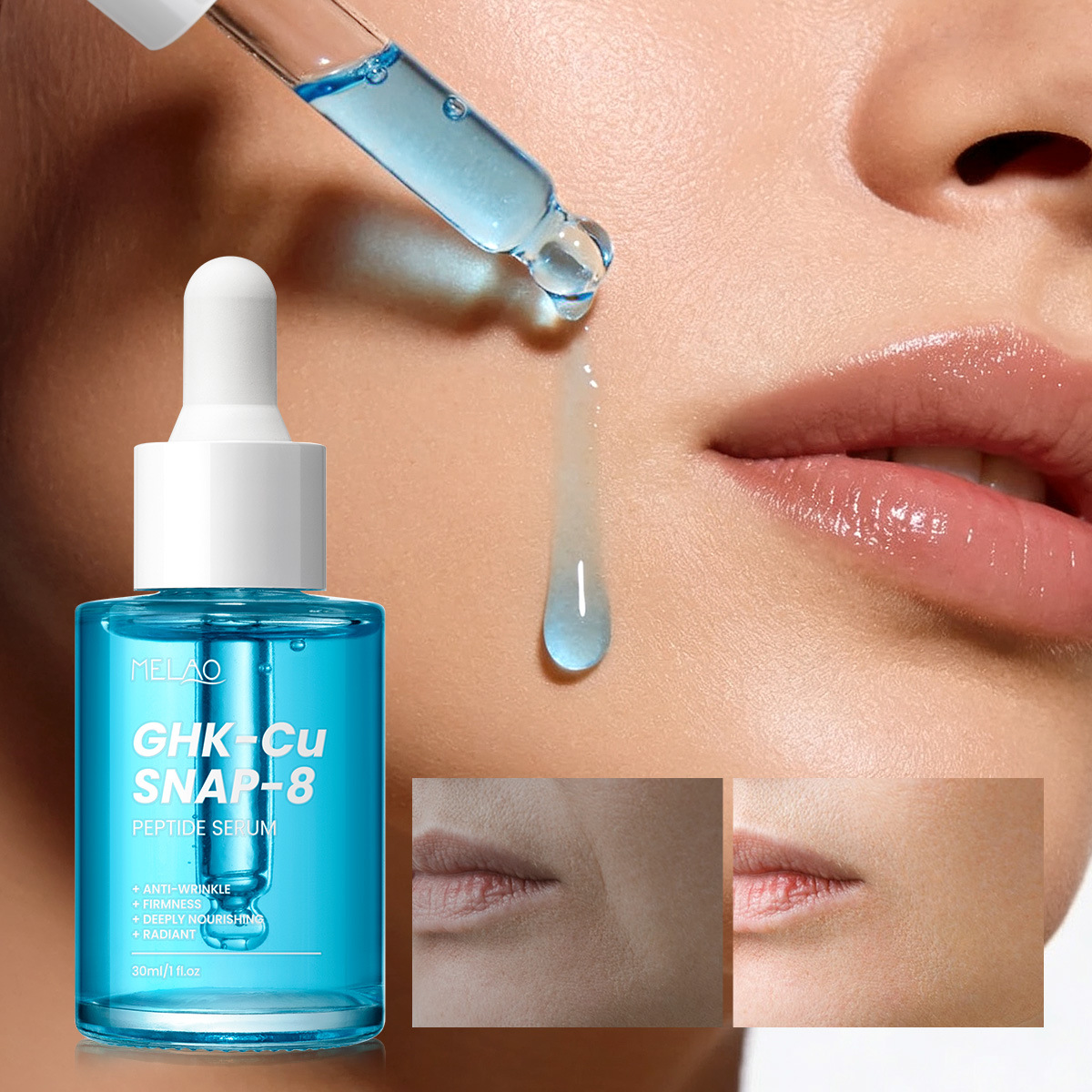 Cross-Border New Product Blue Copper Peptide Essence Firming and Reducing Fine Lines Facial Care Moisturizing Blue Copper Peptide Snap-8 Original Solution