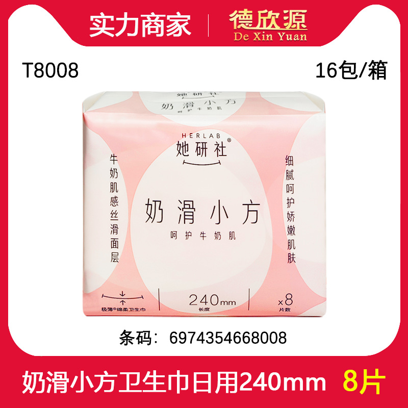 She Research Institute Sanitary Napkins Deep-Hidden Blue Day and Night Use Spring Sleep Panties Silky Small Square Thin Menstrual Pads Wholesale Box