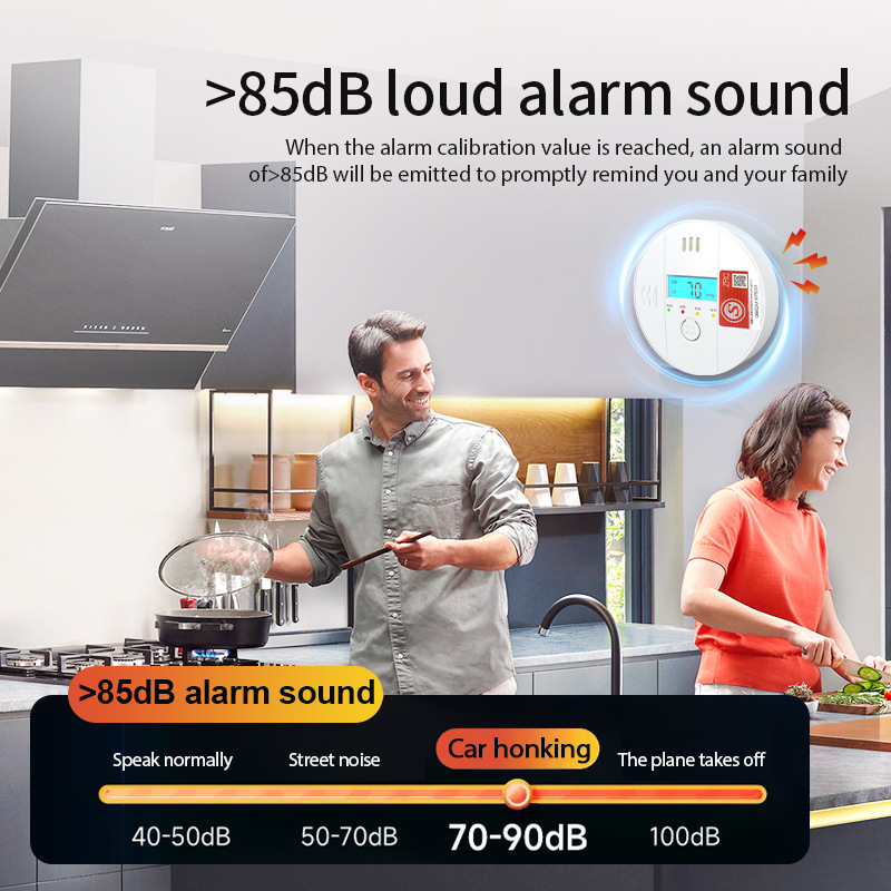 Carbon Monoxide Alarm Kitchen Household Indoor Soot Toxic Gas Concentration Detector Fire Detector