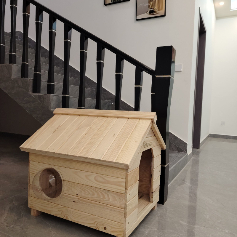 Solid Wood Dog House and Cat House, Indoor and Outdoor Waterproof, Four-Season Universal Cat House and Dog House, Luxury Pet Villa, Can Be Shipped on Behalf of Others