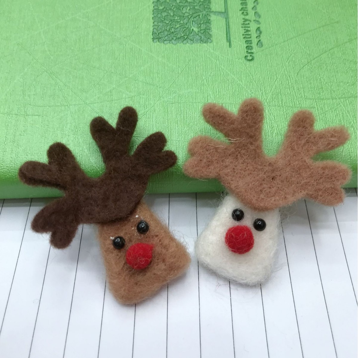 Cross Border Wool Felt Fawn Santa Claus Christmas Tree Decoration DIY Christmas Plush Decoration Handmade Small Pendant