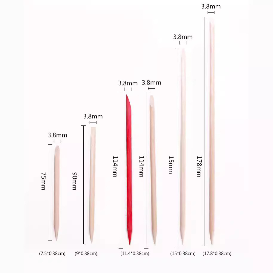 Набор маникюрных пилочек оранжевых палочек длины Серия Многофункциональный 100 штук в упаковке двусторонние деревянные метки из бука можно настроить