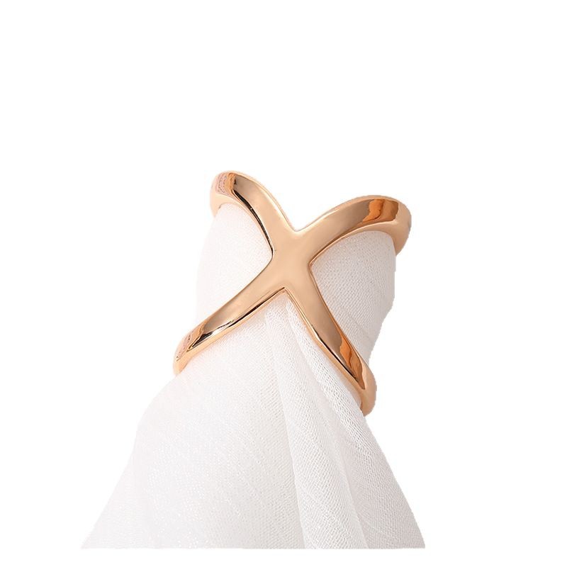 Factory creative rice Xingxing gold-plated scarf buckle multi-purpose cross hollow smooth scarf square scarf shawl buckle