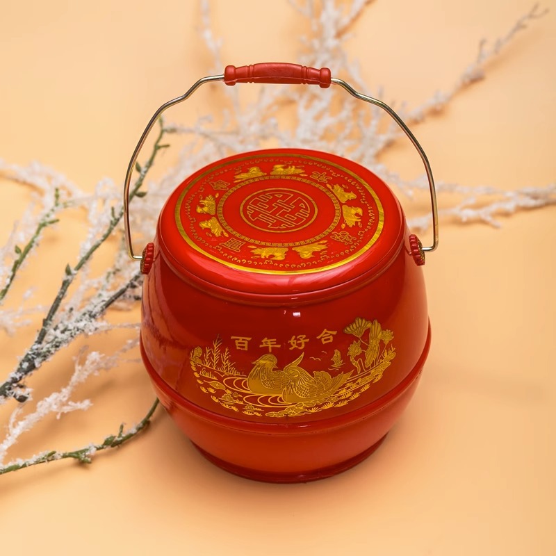 Свадебные принадлежности, ведерко для невесты, приданое, свадебное ведерко, красное свадебное ведерко