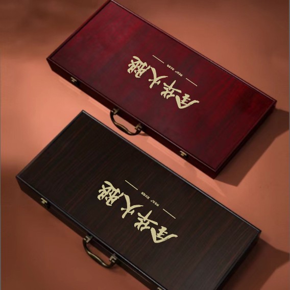 Wooden Ham Box for Gift-Giving, Jinhua Ham Empty Box, High-End Portable Box with Flip Cover, Local Specialty, New Year Goods, Wooden Box, Sandalwood